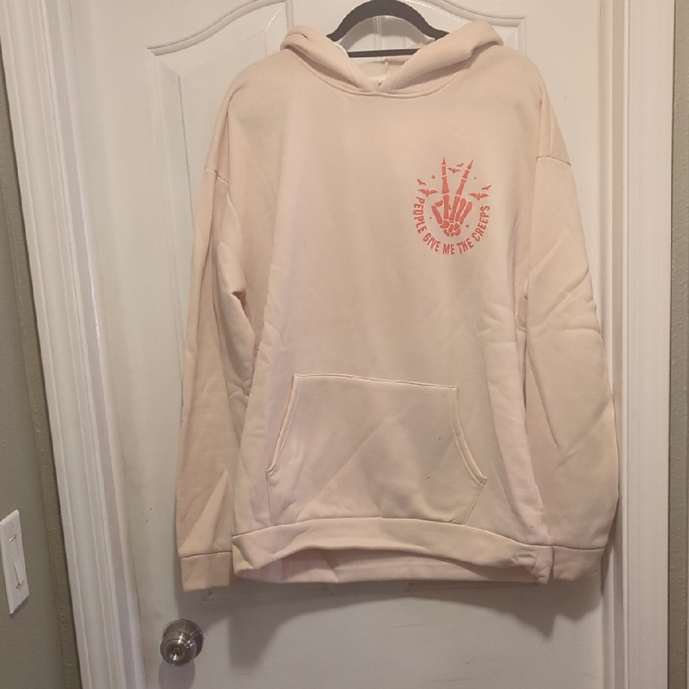 Men's Cream Hoodie with Red Graphic